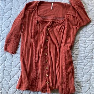 Free People Gauzy Tunic in Rust